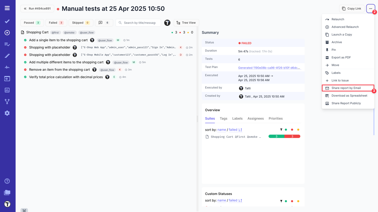 Testomat.io - Share Report